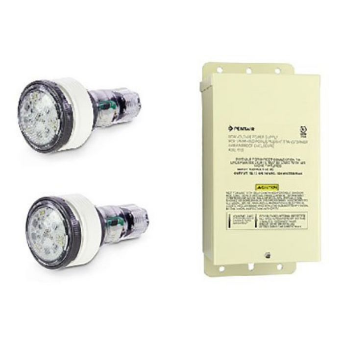Pentair MicroBrite LED Lights Combo Kit, 2-Pack, White, 100' Cable (602131 & 602132)