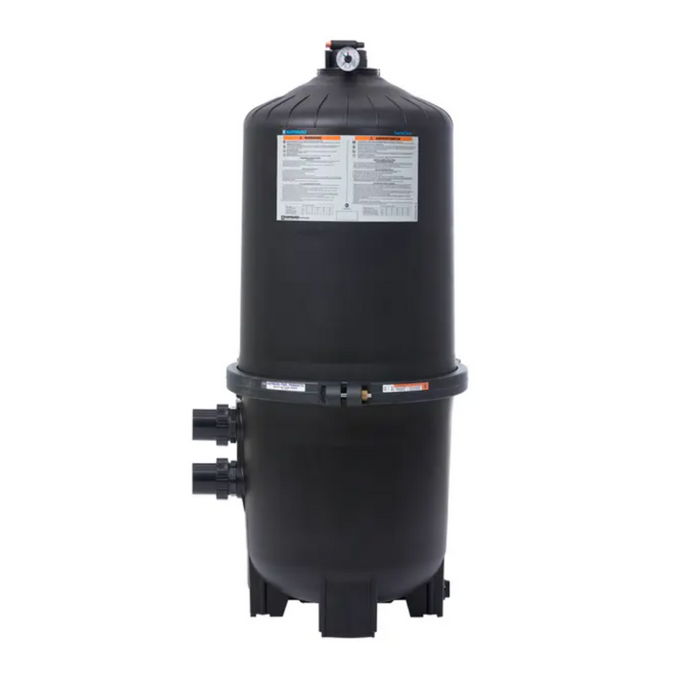 The Hayward 525 Sq Ft SwimClear Multi 4 Cartridge Filter W3C5030, designed for pools up to 50K gallons, features dual side connections and stands upright for optimal performance.