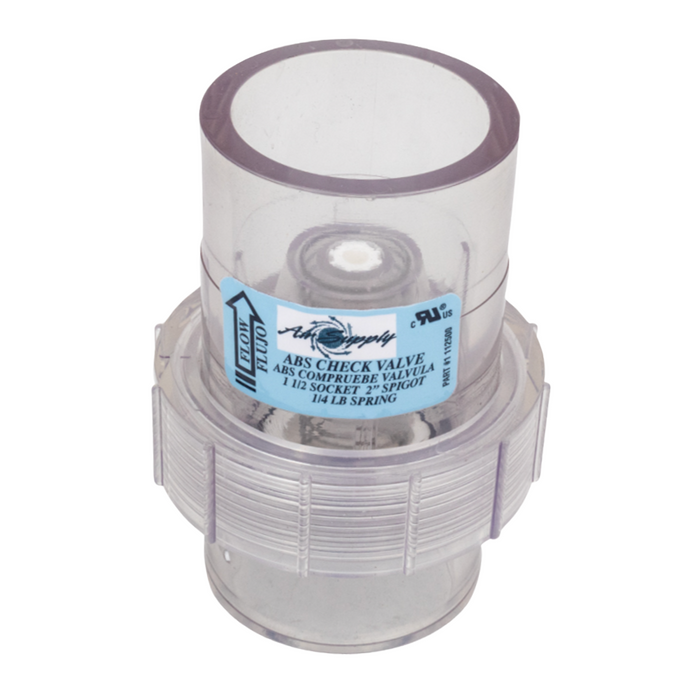 Air Supply of the Future 1.5" ID 2" OD 2" Spring Clear Blower Check Valve (112500)