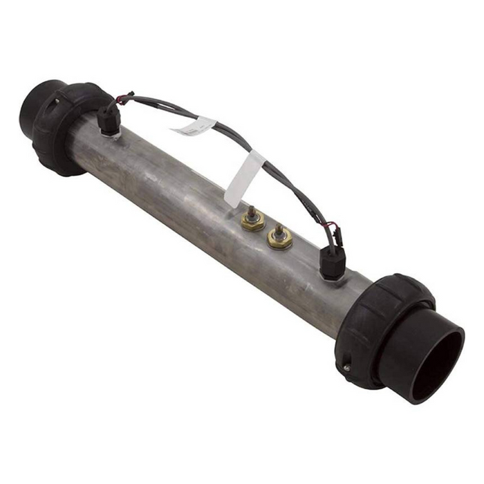 The Balboa 58104 4.0 KW Heater Assembly for Balboa M7 by Balboa Water Group features a stainless steel heater element with wires and connectors on both ends.