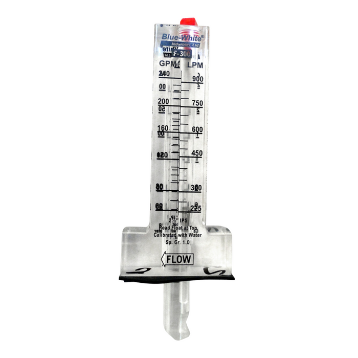 Blue White F-300 Series 2.5" PVC Flowmeter 29-150 GPH F-30250P