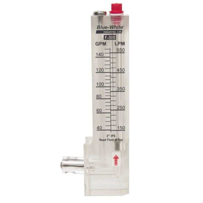 Blue White Vertical Downflow Flow Meter 2" IPS D-30200P