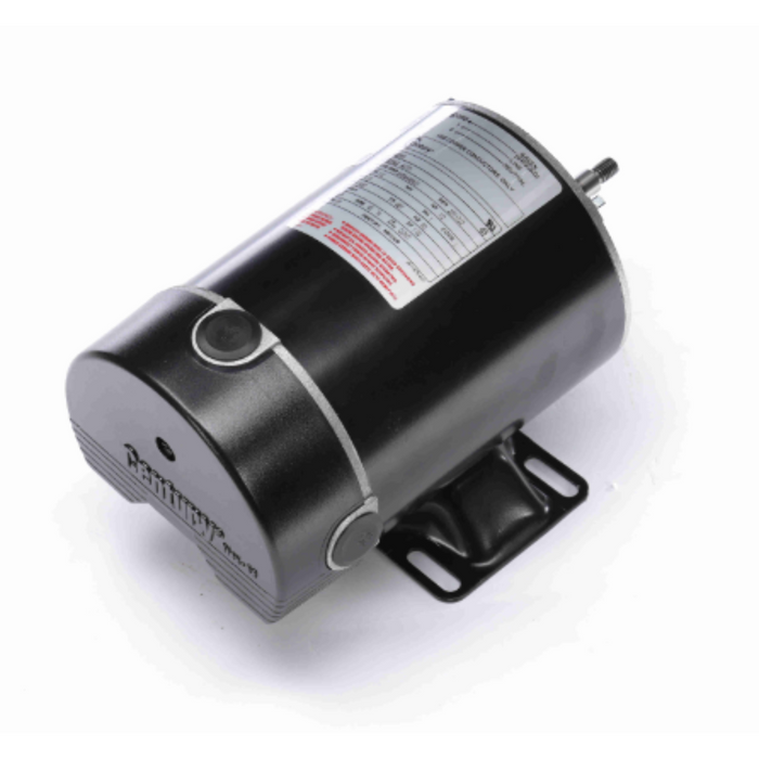 Century 1/2HP Pump Motor, 1 Phase, 115V, Model BN23V1 in black with a mounted base and sealed ball bearings, featuring a metallic label on top.