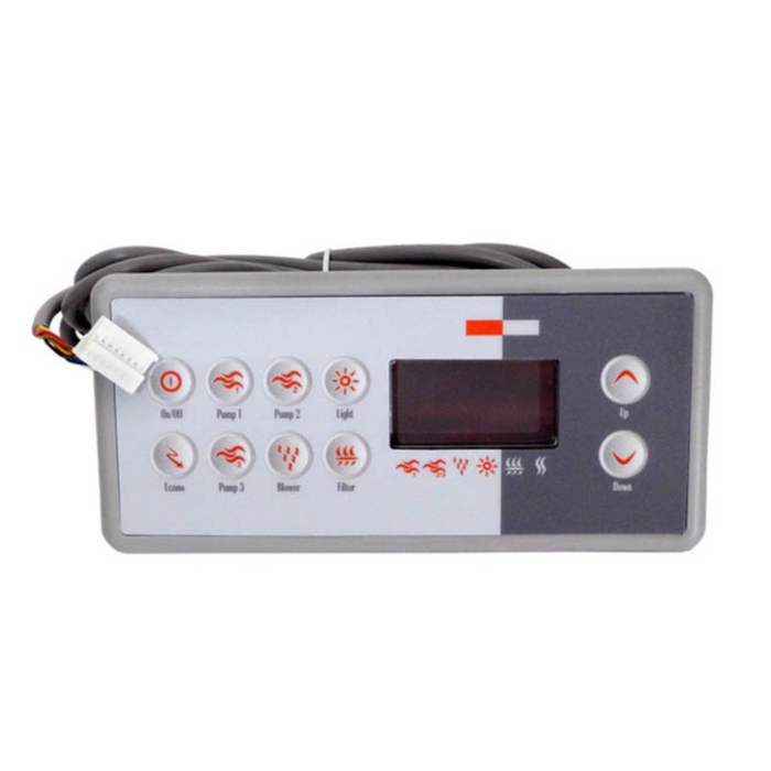 Gecko TSC 8/K 8 10 Button Keypad, 3 Pump Topside LCD 0201-007153