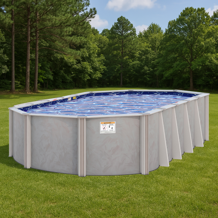 52"/54" Rio Grande Oval Steel Pool Kit with Skimmer & Liner - 8" Rails