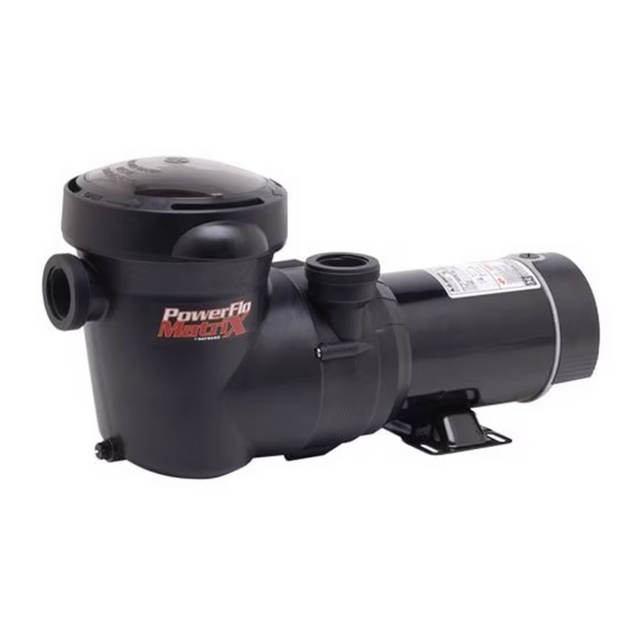 The Hayward W3SP15932S PowerFlo Matrix 1.5HP 2-Speed Above Ground Pump with Switch, 115V, by Hayward boasts multiple connection points, specifically designed for above ground swimming pool filtration systems.
