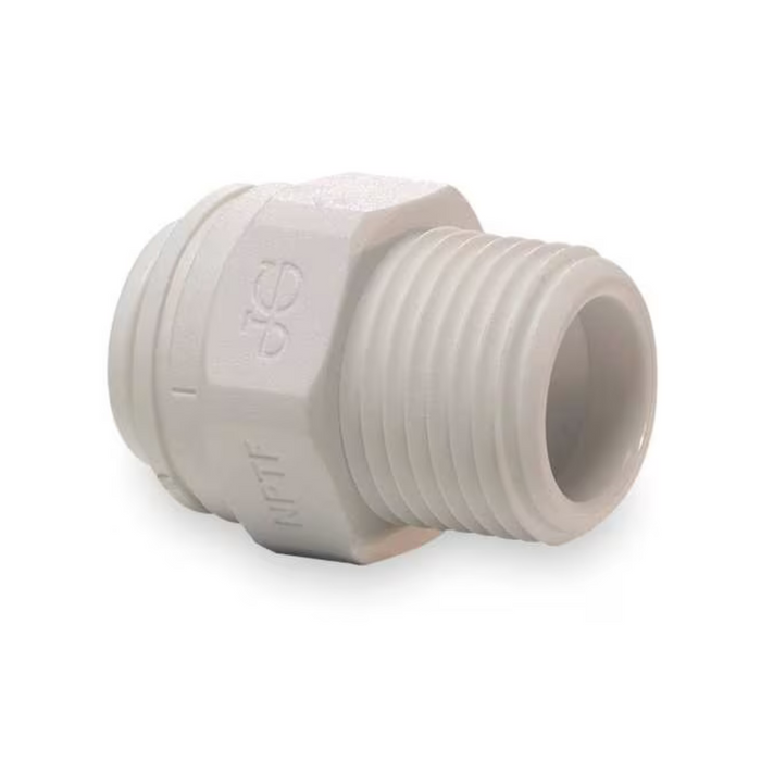 John Guest PP011222W Push-to-Connect, Threaded Male Adapter, 3/8 in Tube Size, Polypropylene, White