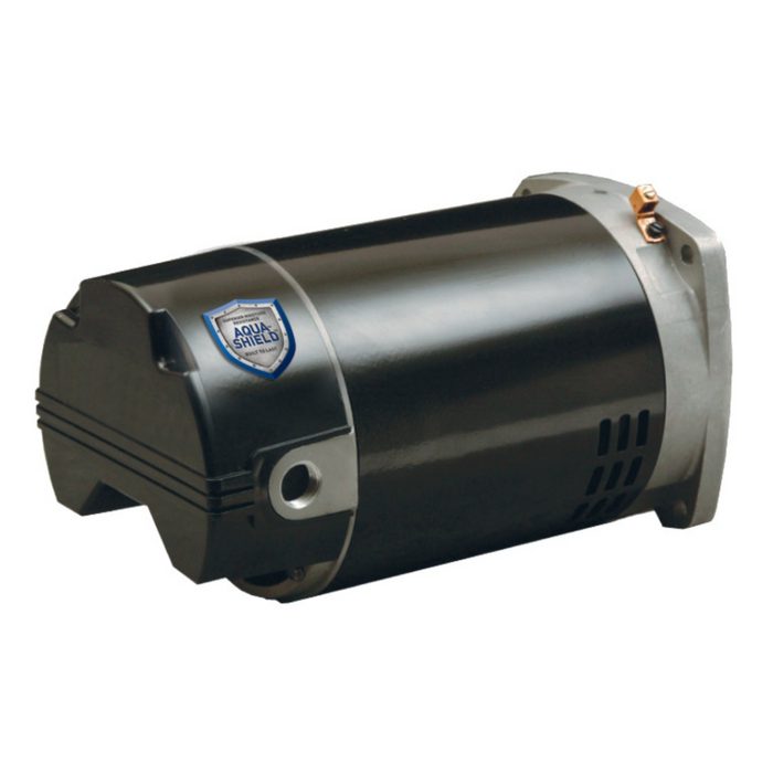 NIDEC/U.S. MOTORS: Black Nidec .95HP motor, model 115/230V C Face, showcasing a durable 56J full rate design against a pristine white background.