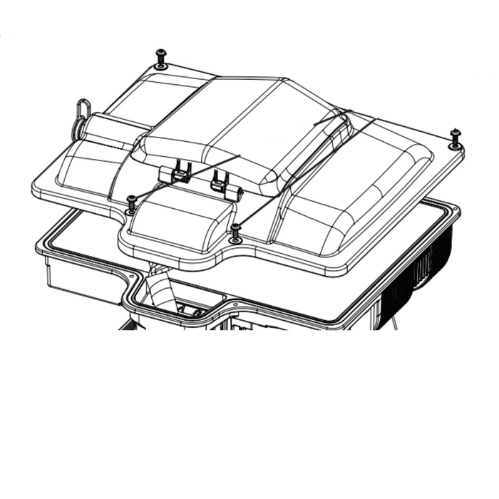 Technical illustration of a Pentair Pool 358085 Drive Replacement Kit for WhisperFloXF® VS & Max-E-ProXF® VS, showcasing visible screws and housing components.