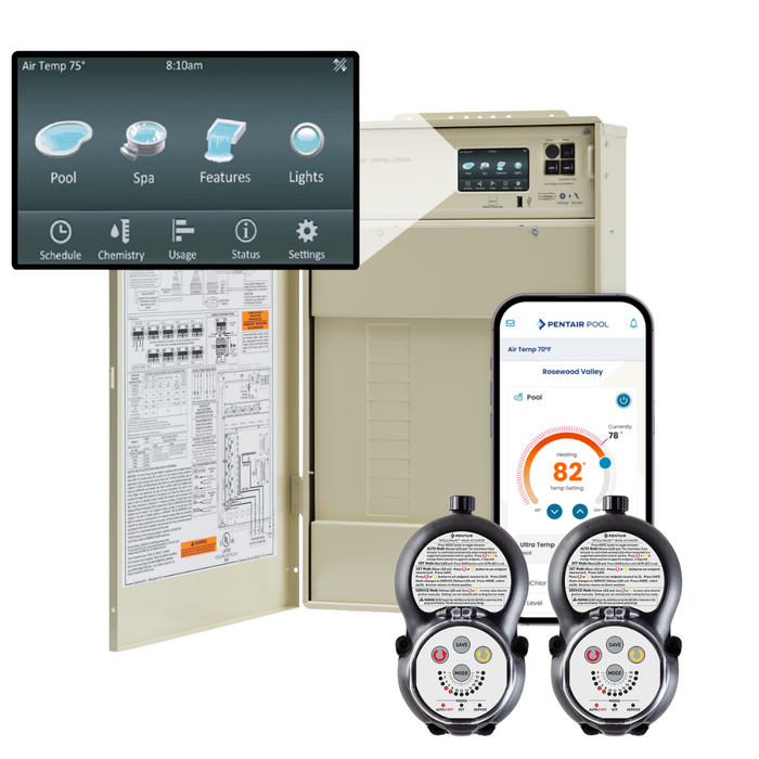 Pentair i5PS Pool/Spa IntelliCenter System with Load Center, Wireless, Two IntelliValve Actuators (521907)