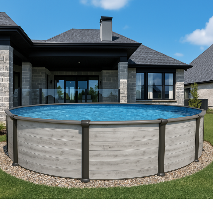 Trevi Costa 52" Round Steel Pool Kit with Skimmer - 6" Rails