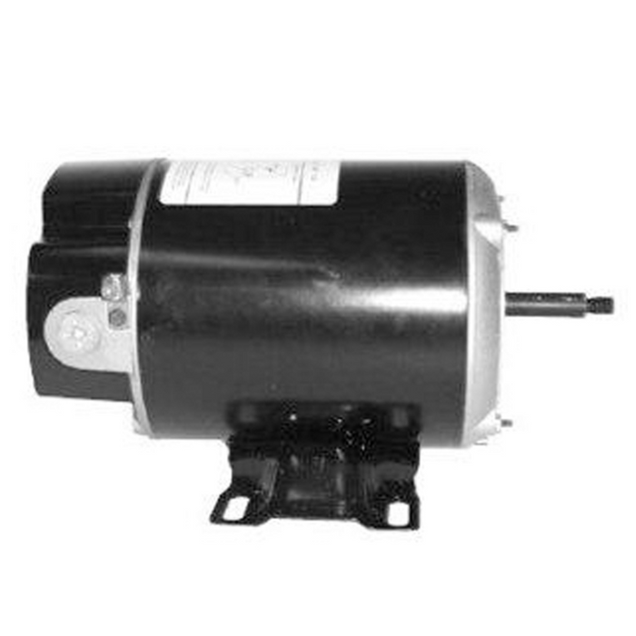 A compact electric motor from the Pentair Pool brand, designed with a cylindrical shape, includes a stainless steel shaft extension and comes with a mounting bracket.