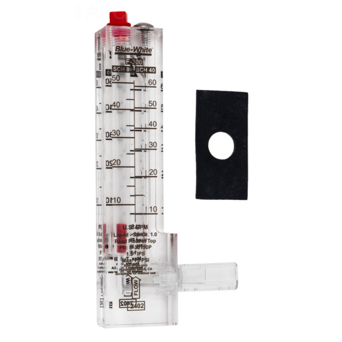 Blue-White Vertical Upflow Flow Meter 1.5" IPS. 20 to 100 GPH U-30150P
