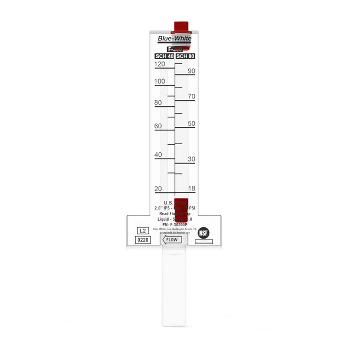Blue-White F-300 Series 2" PVC Flowmeter 20-120 GPH F-30200P
