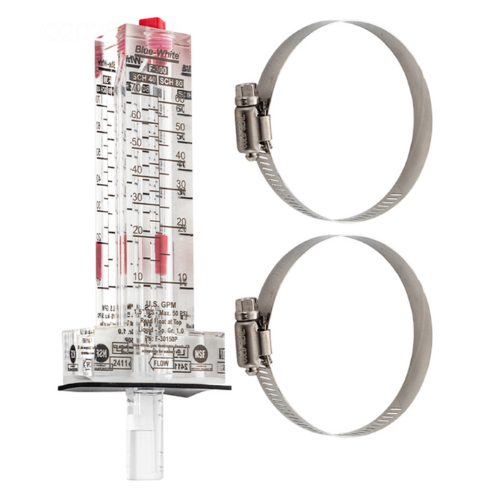 Blue White F-300 Series 1.5" PVC Flowmeter 10-70 GPH F-30150P