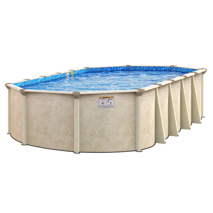 52"/54"H Lake Vista Oval Steel Pool Kit with Skimmer & Liner - 7" Rails