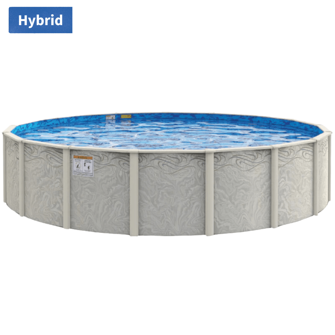 Bay Burst Round Above-Ground Pool, Skimmer & Liner Included, 52"/54" Wall Height, 8" Resin Top Rails & 7" Steel Verticals Questions & Answers