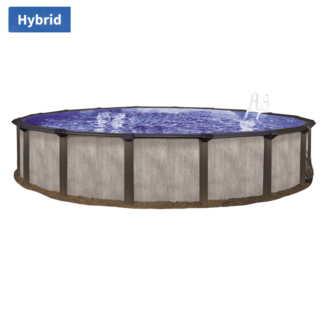 Lagoon Luxe Round Above-Ground Pool Kit, 52" Wall Height, 8" Resin Top Rails & 7" Steel Verticals Questions & Answers