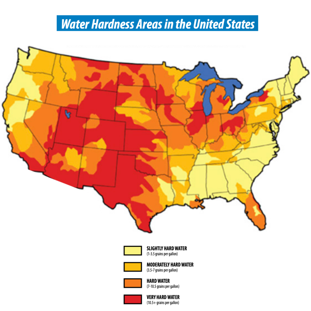 Water Hardness Areas in the United States