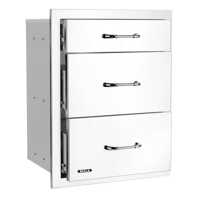 Bull 21" Stainless Steel Triple Drawer System with Reveal, 58120