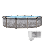15' x 54" Round Regency Hybrid Resin/Steel Above Ground Pool with Skimmer – Saltwater – No Liner – Vita Pool Supply
