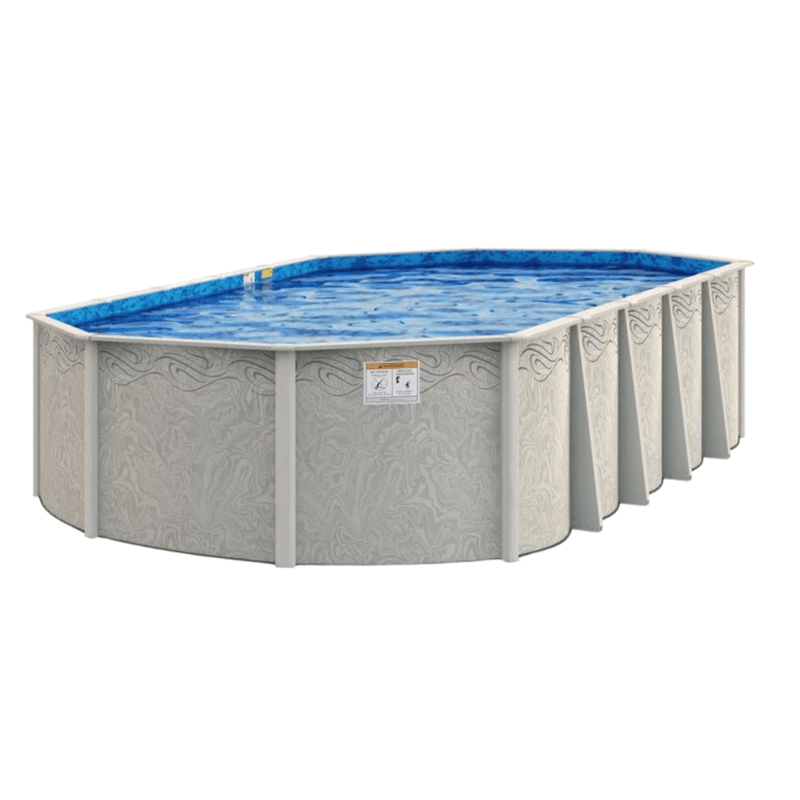 18' x 33' x 52" Oval Silver Interlude Resin Frame Pool with Skimmer – 8" Rails, No Liner – Vita Pool Supply
