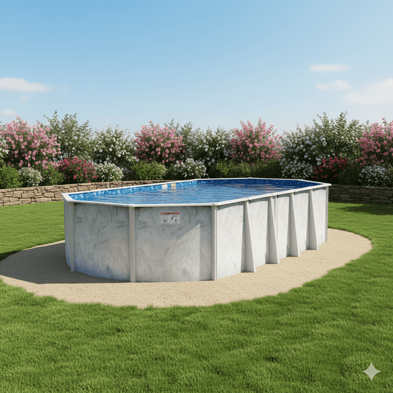 H.I.I. Doughboy River Breeze Coastal Oval Steel Above-Ground Pool H.I.I. Doughboy River Breeze Coastal Oval Steel Above-Ground Pool