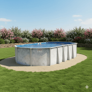 48"/52"/54"H Oval River Breeze Coastal Steel Pool Kit with Skimmer & Liner - 5.5" Rails – Vita Pool Supply