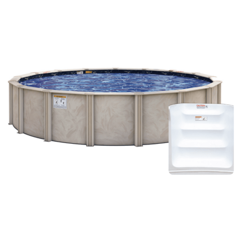 52"/54" Rio Grande Round Steel Pool Kit with In - Wall Step & Skimmer & Liner - 8" Rails – Vita Pool Supply