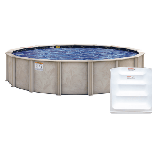 52"/54" Rio Grande Round Steel Pool Kit with In - Wall Step & Skimmer & Liner - 8" Rails – Vita Pool Supply