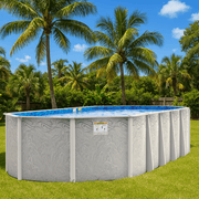 52"/54"H Bay Burst Oval Resin Pool Kit with Skimmer & Liner - 8" Rails – Vita Pool Supply