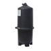 The elegant, black cylindrical pool filter from Hayward, model 525 Sq Ft SwimClear Multi 4 Cartridge Filter W3C5030, capable of handling up to 50K gallons, stands proudly on its base with a round top.