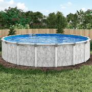 54"H Ocean Current Round HYBRID Resin/Steel Pool Kit with Skimmer & Liner - 7" Rails – Vita Pool Supply