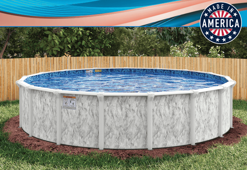 54"H Ocean Current Round HYBRID Resin/Steel Pool Kit with Skimmer & Liner - 7" Rails – Vita Pool Supply