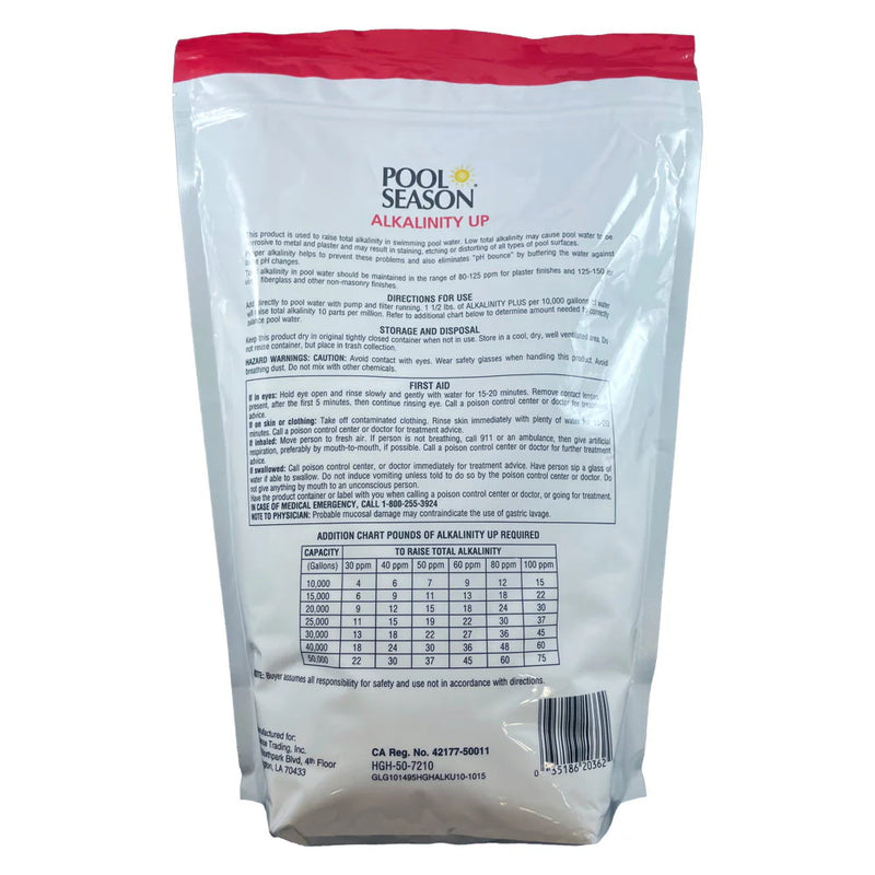 Pool Season Alkalinity Up 10 lb Pouch, HGH-50-7210 47251390