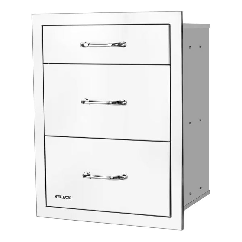 Bull 21" Stainless Steel Triple Drawer System with Reveal, 58120