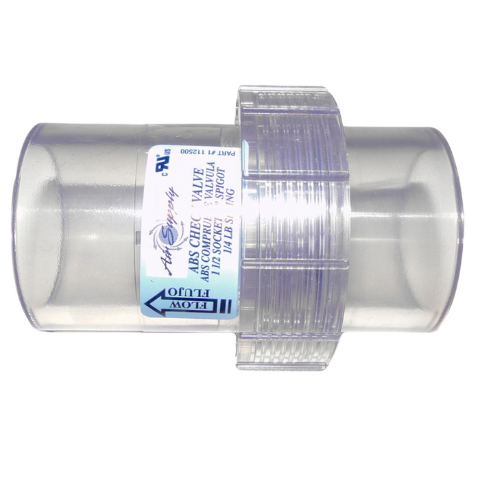 Air Supply of the Future 1.5" ID 2" OD 2" Spring Clear Blower Check Valve (112500)