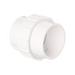 AquaCal PLS2627 2" Plumbing Union Assembly, a white PVC pipe fitting featuring a threaded coupling and smooth, cylindrical ends, ideal for use in setups such as Aquacal pool heaters.