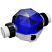 An AquaStar PS10 PureStar Corona Discharge Ozone System 1 GPH by AquaStar Pool Products, featuring a geometric blue and white design with two white connectors and black adjustment knobs—ideal for pool care.