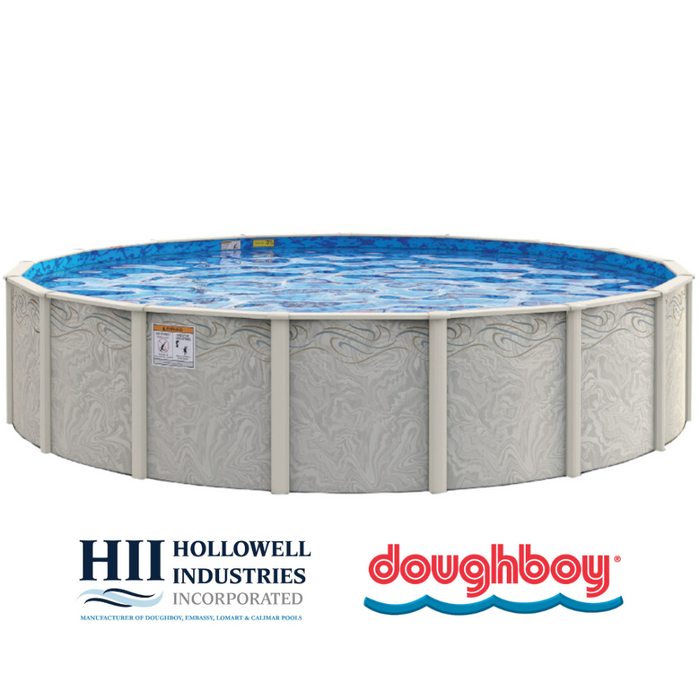 52"/54" Bay Burst Round Resin Pool Kit with Skimmer & Liner - 8" Rails