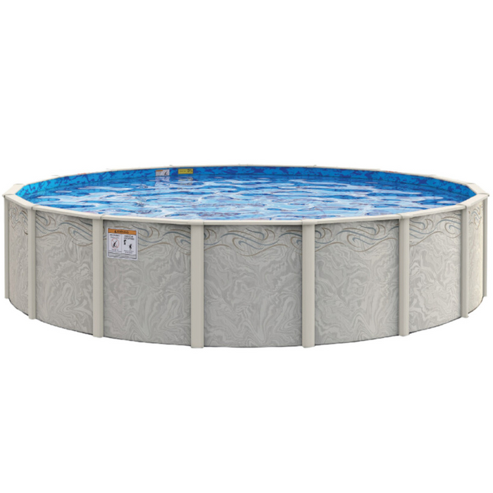 52"/54" Bay Burst Round Resin Pool Kit with Skimmer & Liner - 8" Rails