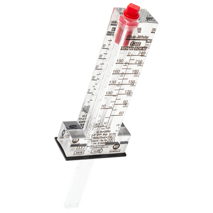 Blue White F-300 Series 3" PVC Flowmeter 45-240 GPH F-30300P