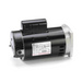 The Century 2.0 HP Pump Motor, a sophisticated black electric motor with a cylindrical design and labeled metal casing, runs at 3450 RPM, standing out against a pristine white background. It’s a product of the renowned Century brand.