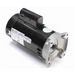 This Century 1.5HP Pump Motor, model B2983, is presented in black and silver with a Permanent Split Capacitor design. It includes label and mounting brackets and is displayed at an angle on a white background to highlight its Open Drip Proof construction.