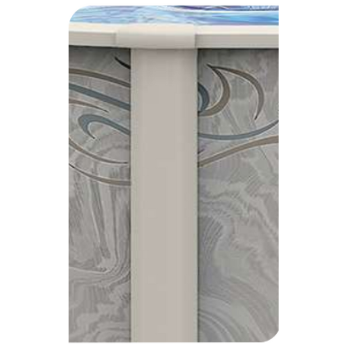 Delta Dream Round Aluminum Pool Kit with Skimmer & Blue Liner - Salt Friendly -  52"/54" Wall