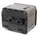 The Hayward W3H400FDN H-Series Natural Gas Heater 400K BTU Low NOx, in gray and black, features multiple connections on the front panel, vents on the sides, and is designed for low NOx emissions, making it an energy-efficient choice for your pool.