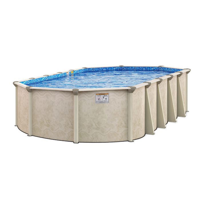 52"/54" Lake Vista Oval Steel Pool Kit with Skimmer & Liner - 7" Rails