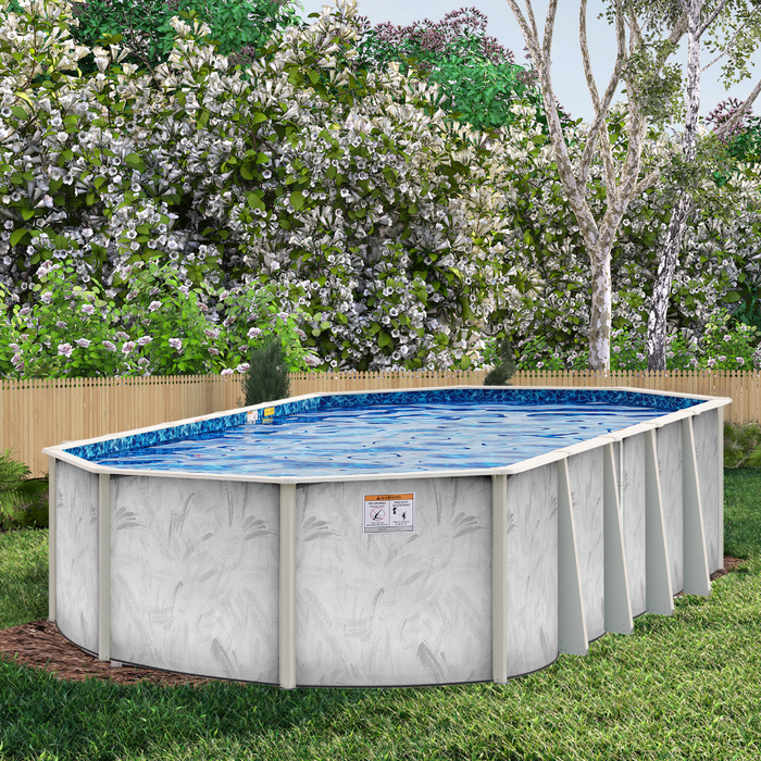48"/52"/54" River Breeze Oval Steel Pool Kit with Skimmer & Liner - 5.5" Rails