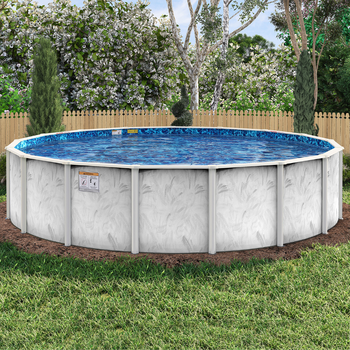 48"/52"/54"H River Breeze Round Steel Pool Kit with Skimmer & Liner - 5.5" Rails