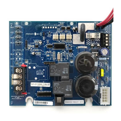 Close-up of the Hayward GLX-PCB-RITE AquaRite Main PCB Printed Circuit Board featuring various components, including relays, resistors, and connectors, crucial for the Hayward AquaRite Salt Chlorinator Control Box.